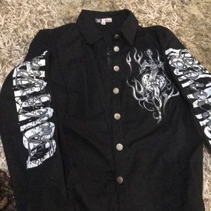 Button down rock n roll shirt